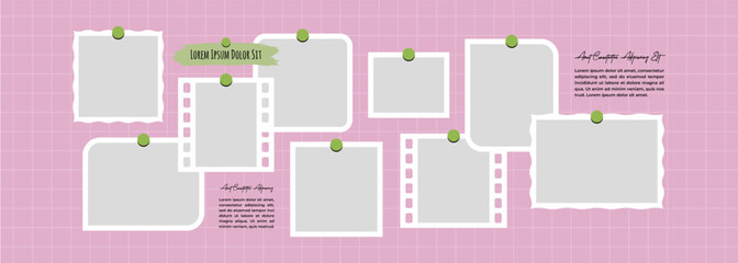 Pictures or photos frame collage layout abstract photo frames and digital photo wall template