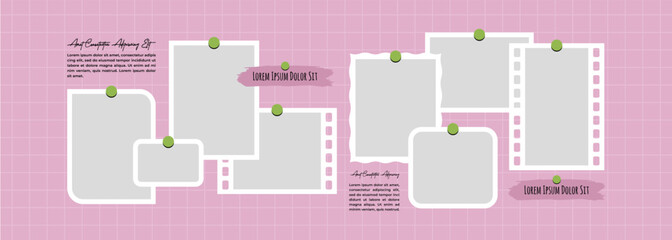 Pictures or photos frame collage layout abstract photo frames and digital photo wall template