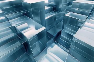 A ThreeDimensional Space Composed of Square Planes, 3D RenderingHigh Detail, 8K