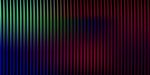 Futuristic neon texture with bright blue-green gradient shades and smooth, bright, grooved vertical lines.