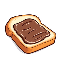 Vsai slice of toast with chocolate spread making a delicious breakfast treat