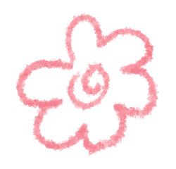 pink flower handrawing crayon