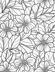 Beautiful Flower Coloring Book Pages