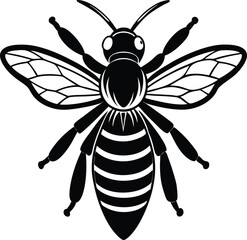 Download BaldFaced Hornet Silhouette Vector Illustration White Background Eps File For Design
