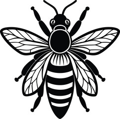 Download BaldFaced Hornet Silhouette Vector Illustration White Background Eps File For Design
