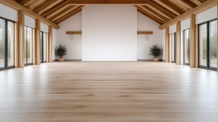 Fototapeta premium Spacious, light-filled, modern rustic interior