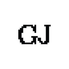 GJ monogram logo design letter text name symbol monochrome logotype alphabet character simple logo
