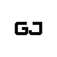 Obraz premium GJ monogram logo design letter text name symbol monochrome logotype alphabet character simple logo