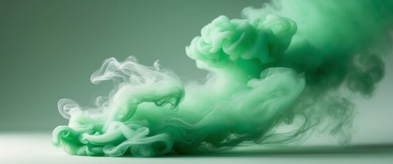 Obraz premium Mystical emerald green smoke background for abstract designs.