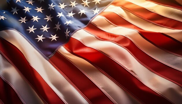 soft american flag background with copy space - Powered by Adobe