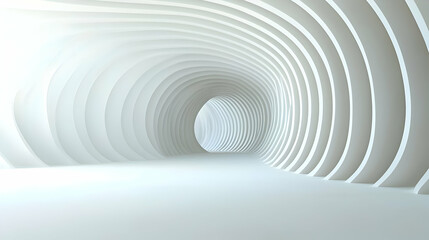 Abstract White Architectural Tunnel