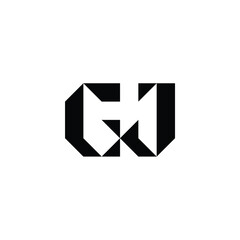 GJ monogram logo design letter text name symbol monochrome logotype alphabet character simple logo
