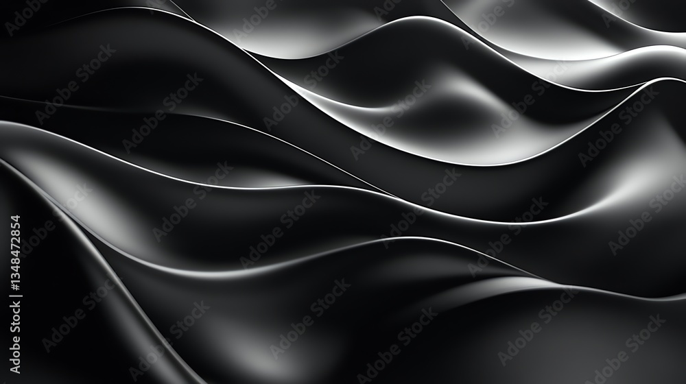 Poster abstract black waves texture background with smooth and elegant motion