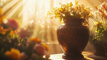 Funeral with Cremation Urn in Church