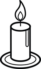 A black candle with a candle in the middle of it
