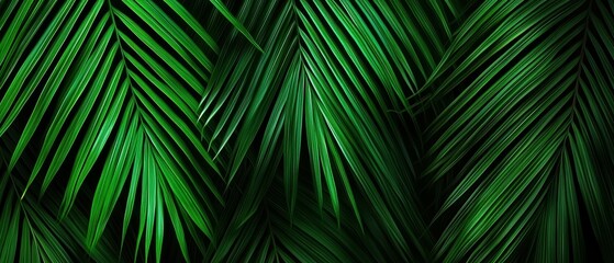 Tropical Palm Leaves Rich Vivid Green Lush Foliage Exotic Paradise Forest Natural Beauty  Wall Art
