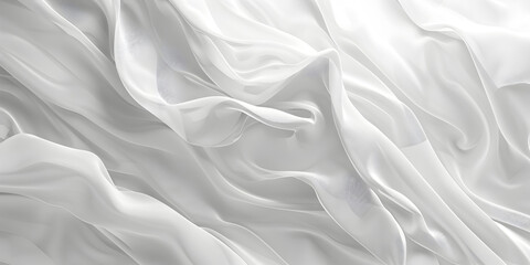 Obraz premium White abstract background. Fluttering white scarf. Waving on the wind white fabric. 3D illustration. white cloth fabric textile wind