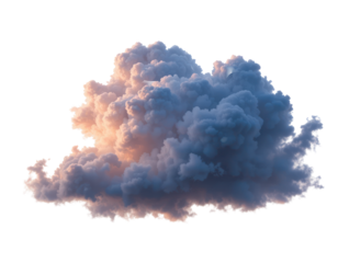 close up of dusk clouds isolated on transparent or white background
