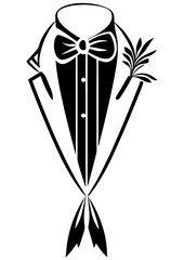 Art Nouveau tuxedo Graphic Accents, vector illustration, vintage elements	