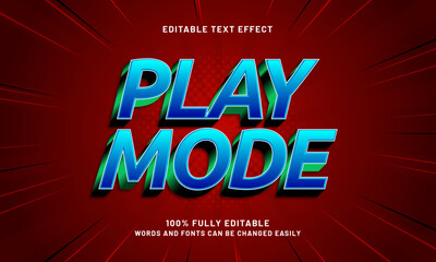 play mode editable text effect with a play and game text style