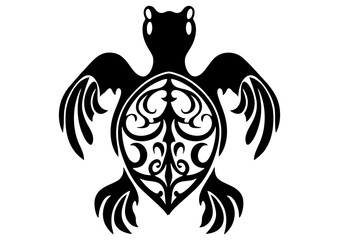 Art Nouveau turtle Graphic Accents, vector illustration, vintage elements	
