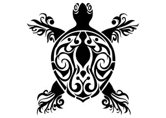 Art Nouveau turtle Graphic Accents, vector illustration, vintage elements	

