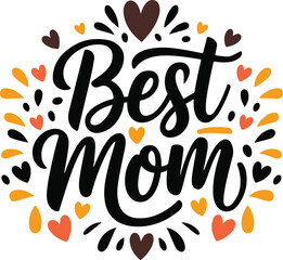 Best mom typography t shirt design, stylish and colorful 