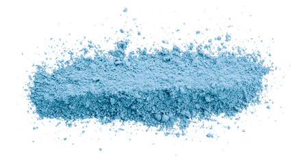 Light blue powder isolated on transparent background.