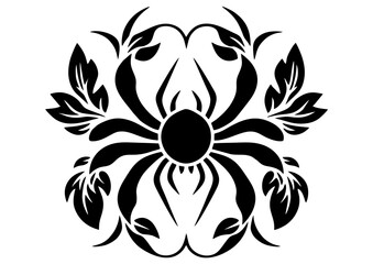 Art Nouveau spider Graphic Accents, vector illustration, vintage elements	