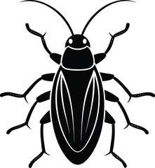 A black and white image of a beetle with a black design on it
