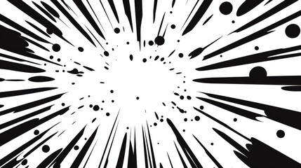 Dynamic black ink splatter creates energetic abstract background