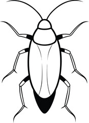 A black and white image of a beetle with a black design on it
