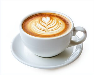 White coffee cup with latte art
