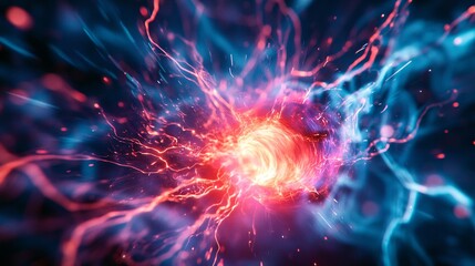 Abstract energy burst, cosmic swirl, nebula background, digital art, science fiction