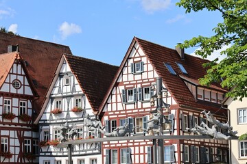 Historisches Fachwerkhaus in der Altstadt von Bad Urach auf der Schwäbischen Alb