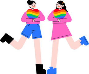 LGBTQ People Hold Heart Celebrate Pride Month with Love and Equality and Diversity