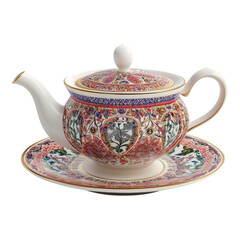 Elegant Teapot with Intricate Floral Decoration