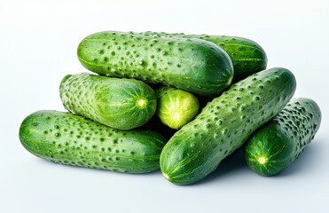 Fresh and Crisp Cucumbers Piled Together on a Bright Background Perfect for Healthy Eating and Cooking Inspiration