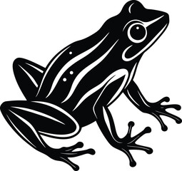 Obraz premium American Bullfrog silhouette Amphibian Croak Large Swamp Frog vector illustration 