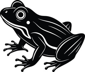 American Bullfrog silhouette Amphibian Croak Large Swamp Frog vector illustration
