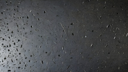 Dark gray porous stone surface with many small holes and cracks creating a unique texture