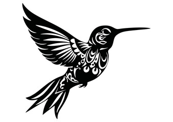Art Nouveau hummingbird Graphic Accents, vector illustration, vintage elements	
