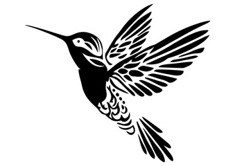 Art Nouveau hummingbird Graphic Accents, vector illustration, vintage elements	
