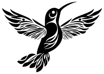 Art Nouveau hummingbird Graphic Accents, vector illustration, vintage elements	
