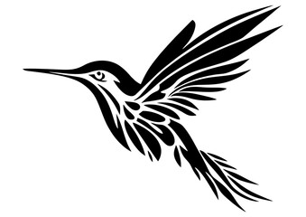 Art Nouveau hummingbird Graphic Accents, vector illustration, vintage elements	
