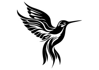 Art Nouveau hummingbird Graphic Accents, vector illustration, vintage elements	
