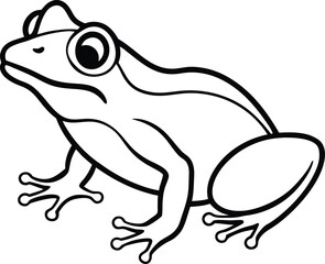 American Bullfrog silhouette Amphibian Croak Large Swamp Frog vector illustration
