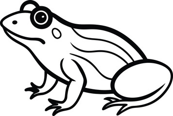 American Bullfrog silhouette Amphibian Croak Large Swamp Frog vector illustration
