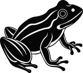 American Bullfrog silhouette Amphibian Croak Large Swamp Frog vector illustration
