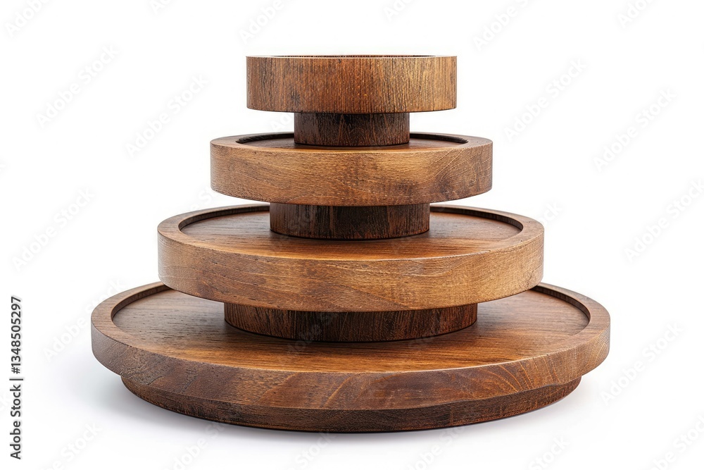 Poster high quality picture of wooden step podium with multiple levels for product display